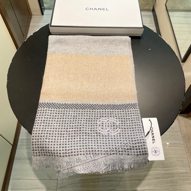 CHANEL爆款女士羊絨圍巾 香奈兒2021專櫃新款雙面披肩圍巾  mmj1181